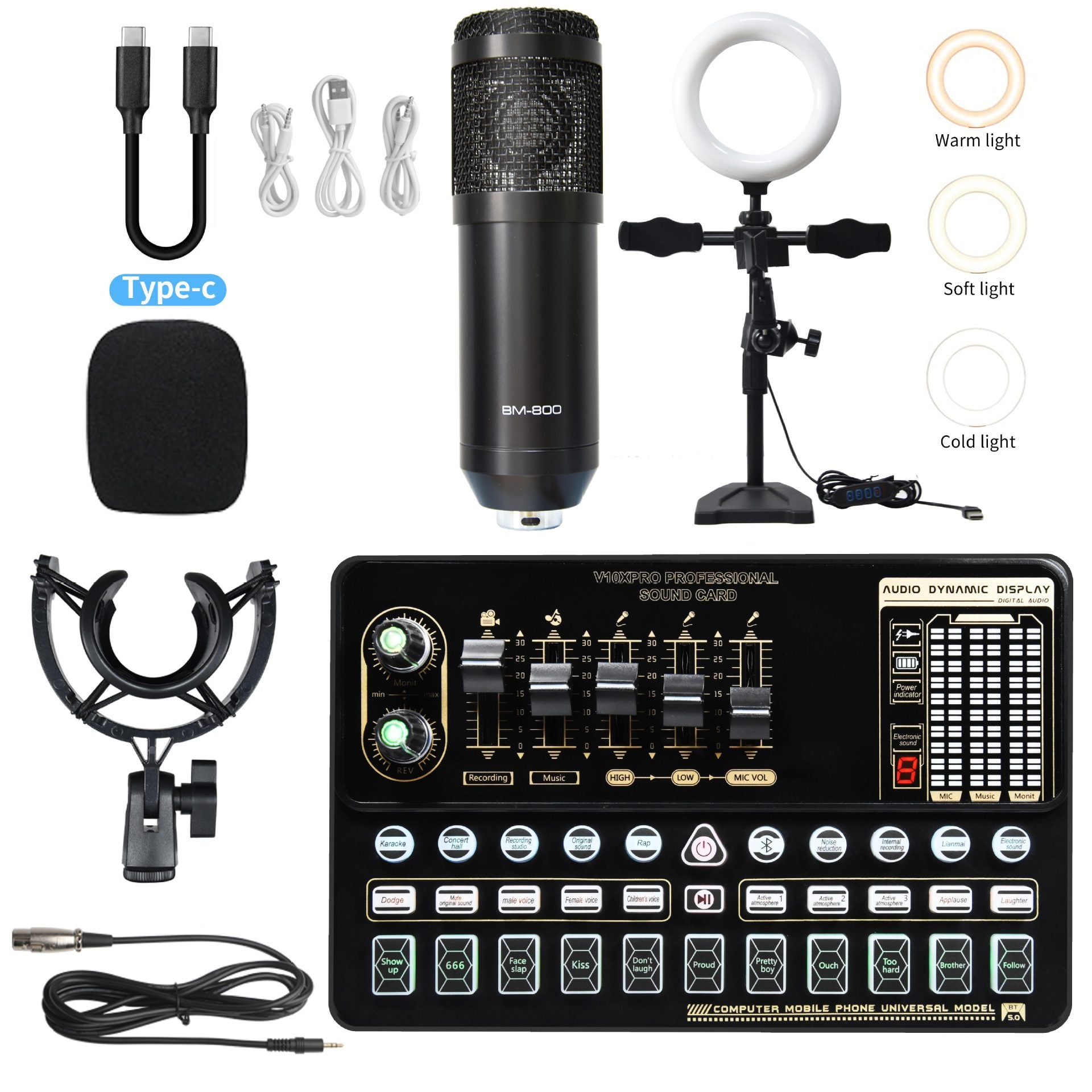 Sound Card Bm800 Set Microphone Stand Cell Phone Sound Card Set