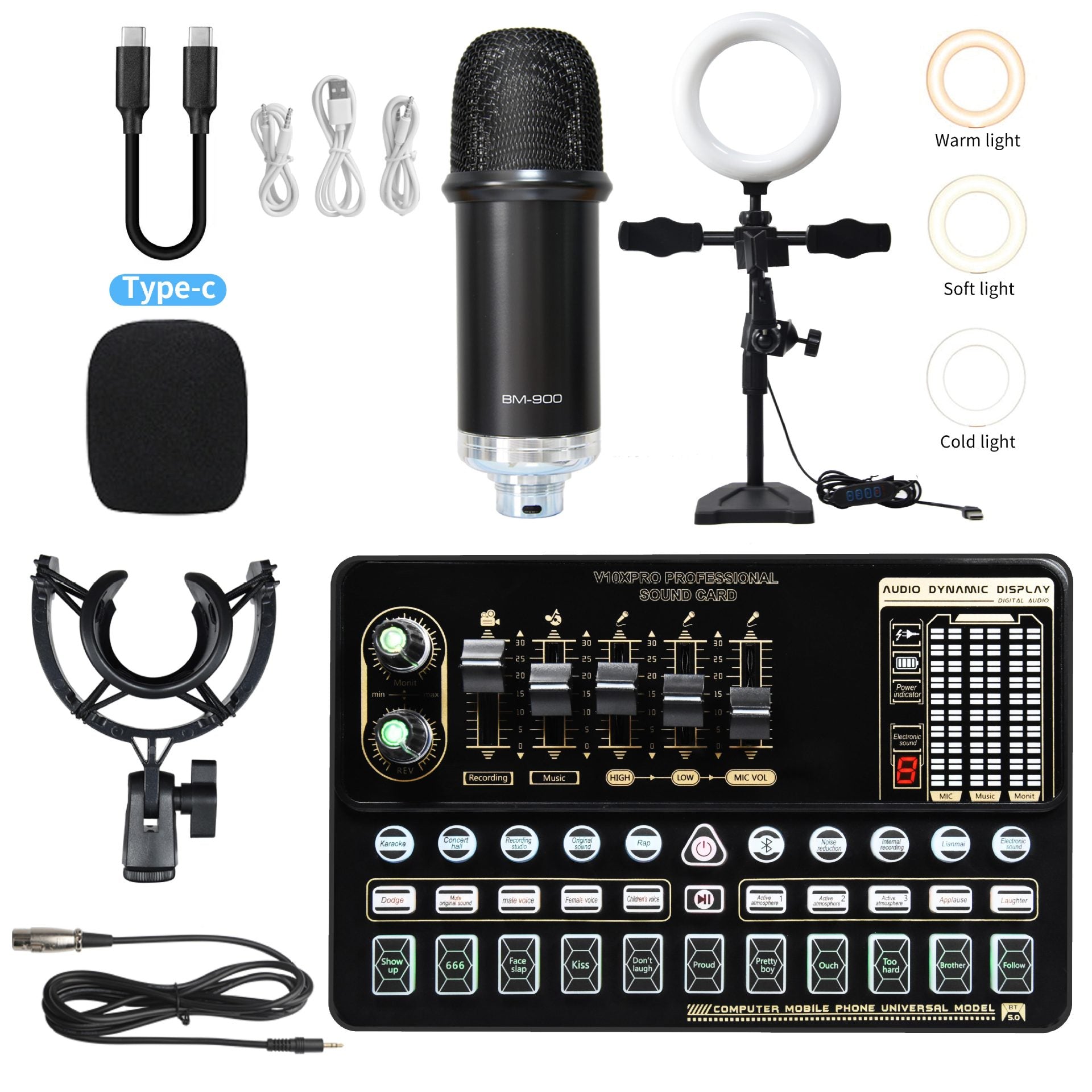Sound Card Bm800 Set Microphone Stand Cell Phone Sound Card Set
