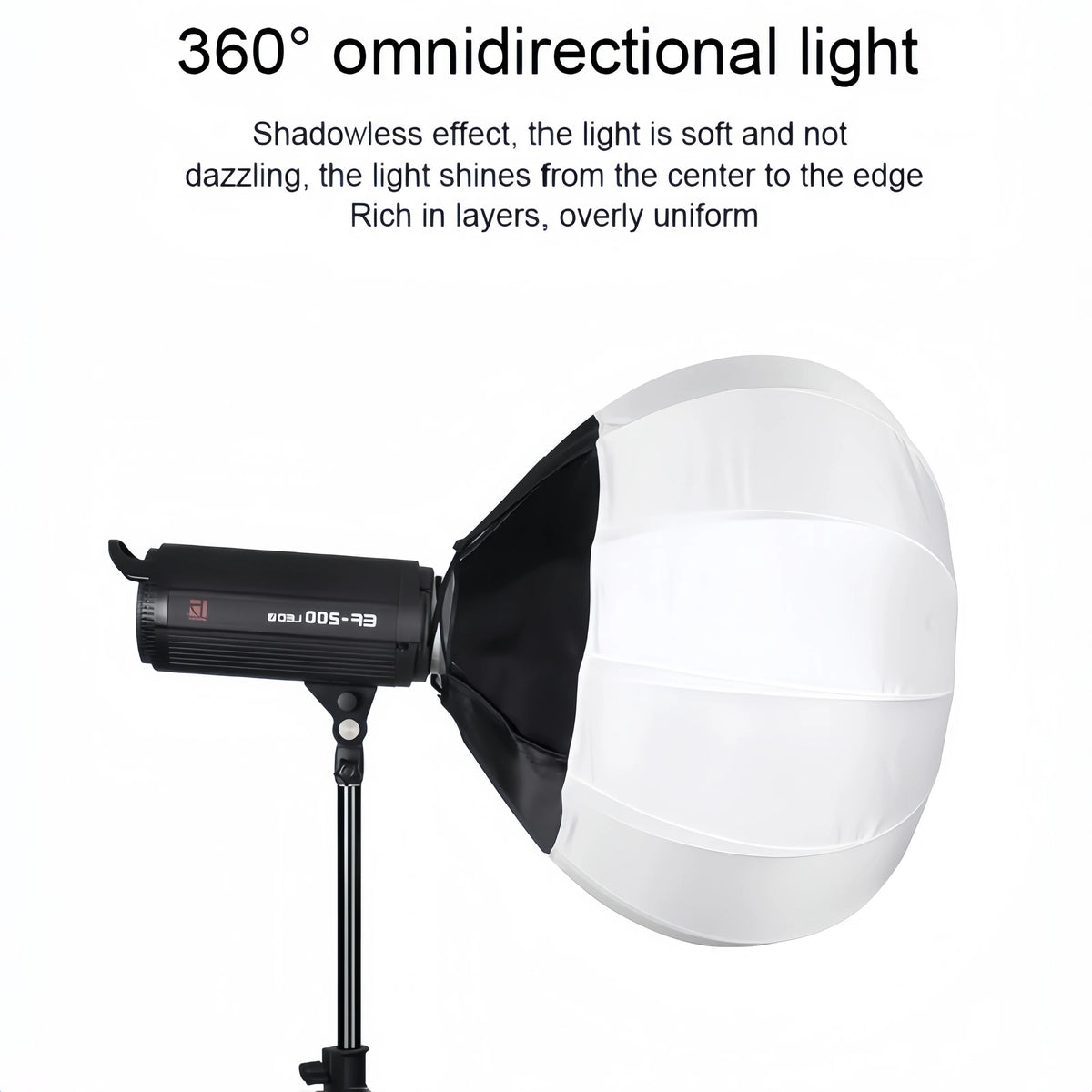 Universal Bowens Mount Lantern Softbox Light Diffuser, Spherical Soft Light Box for Studio LED Video Light Photography
