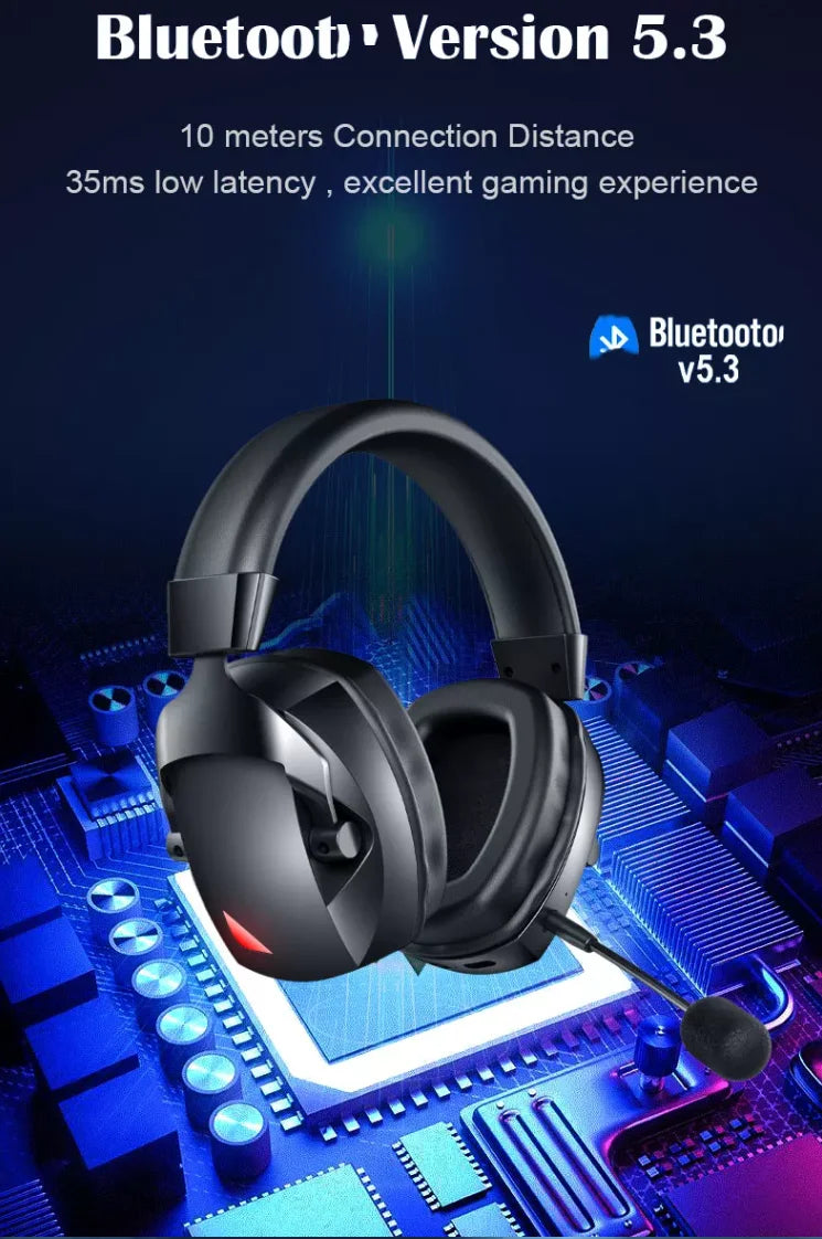 Gamer Wired Wireless RGB Gaming Headset With Microphone Custom Logo Boys Noise Cancel Over Ear Headband PC 2.4g Headphone