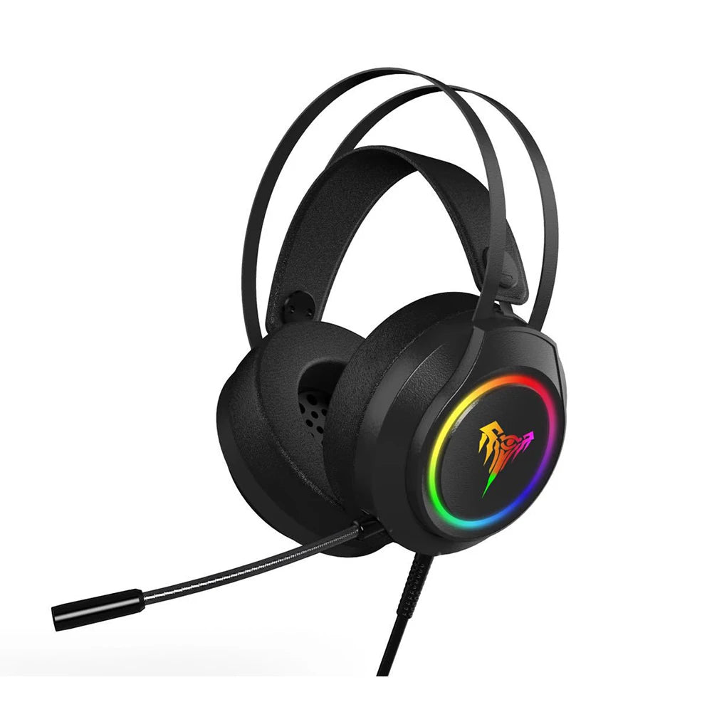 RGB USB Wired Gaming Earphones Headsets Dynamic Vocalism Principle Compatible with PC Laptop