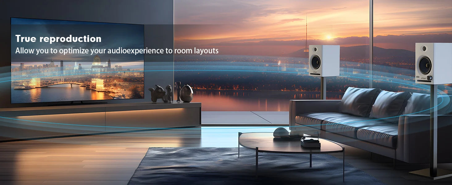 Ortizan Audio Bookshelf Active Speakers Studio Monitor,Bluetooth 5.3 Wireless Computer TV PC USB DAC HiFi Home Subwoofer System