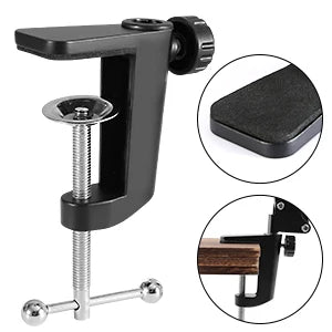Microphone Stand, WOSTOO Mic Stand Desk Boom Arm with Fill Light Professional
