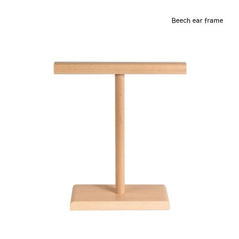 Wooden Stand Holder for Headset Display Shelf Desk Hanger T Shape Headphones Stands Storage Brackets Home Storage Organizer