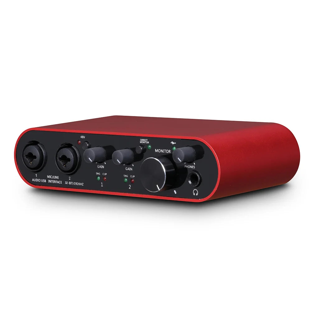 Audio Interface BOMGE BMG-22S 32-bit/192kHz Professional Sound Card And Dual Channel Amplifier Are Used For Live Recording
