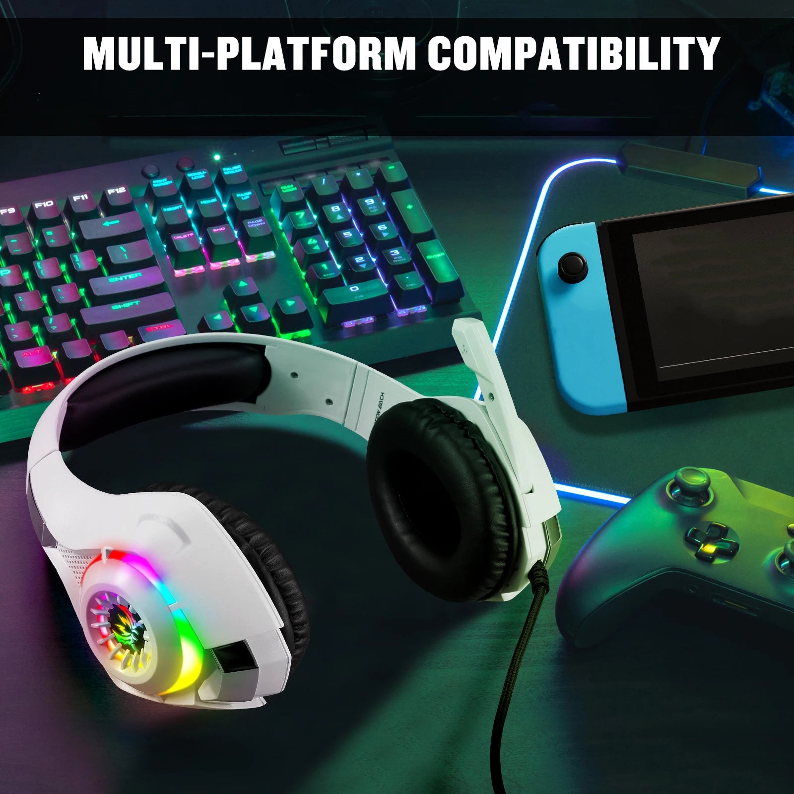 Lightweight Wired Gaming Headset With HD Microphone, Refined Design With Soft And Breathable Ear Cushions, 40mm Powerful Drivers