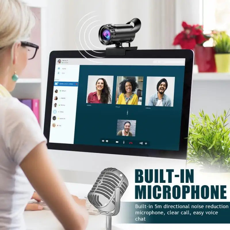 Autofocus 1080p/2K/4K Webcam Computer Camera HD Network USB Live Webcam Rotatable with Tripod for Live Video Conference