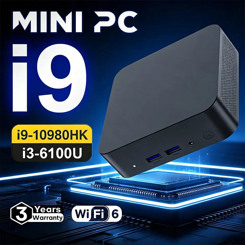 2026 Gaming Mini PC Intel Core i9 10980HK i3 6100U WIFI 6 BT5.2 Portable Computer Windows 11 Pro 16GB 32GB RAM 1TB SSD PC Gamer