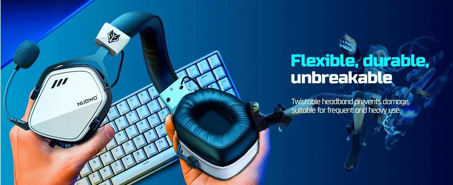 NUBWO HG03 Gaming Headphones with 7.1 Surround Sound USB-A Wired Headsets Gamer with Noise Canceling Mic Comfortable Design
