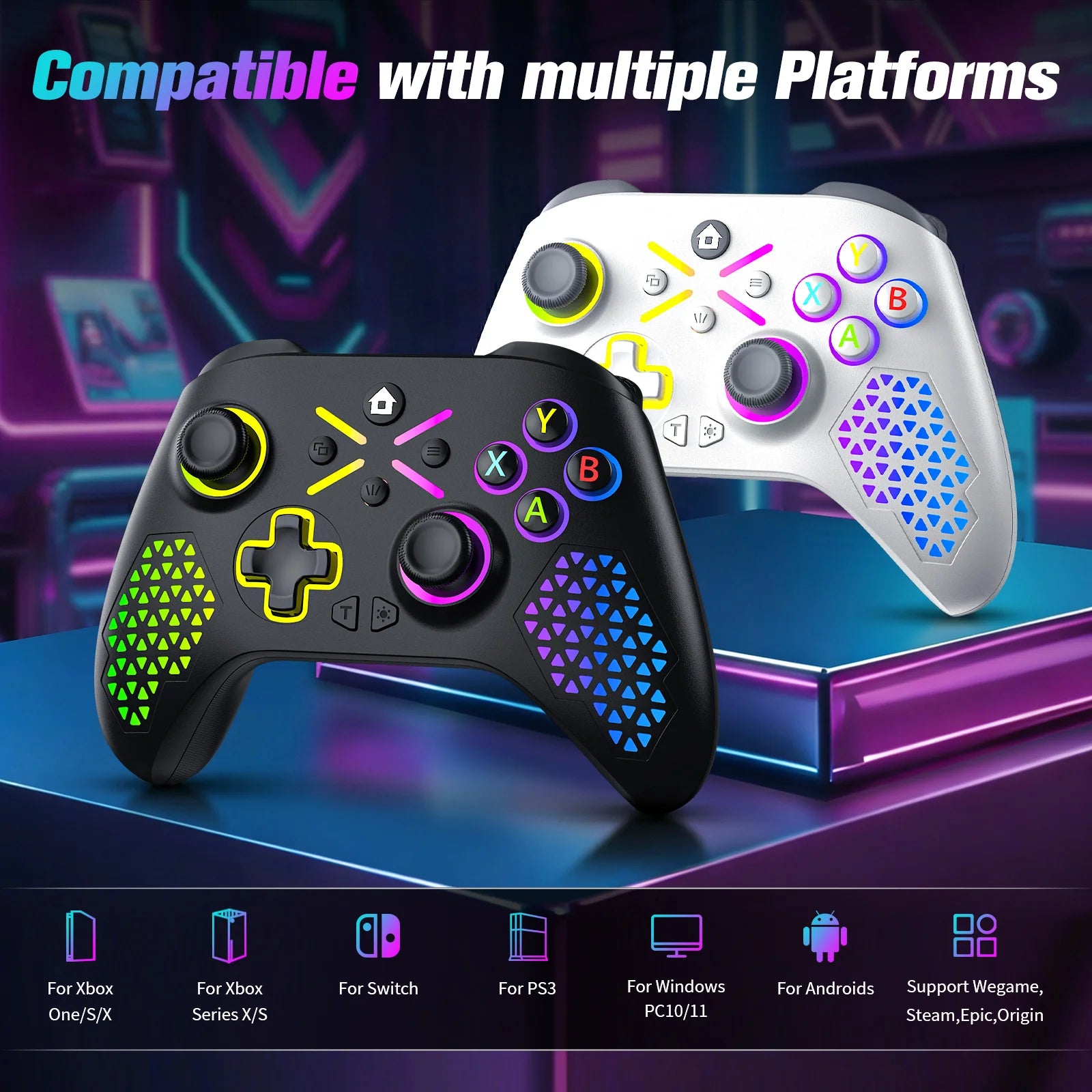 RGB Wireless For Xbox Controller Xbox One/xbox Series X/S/PC With 650mah Battery gamepad Multi-Function Joystick Controller