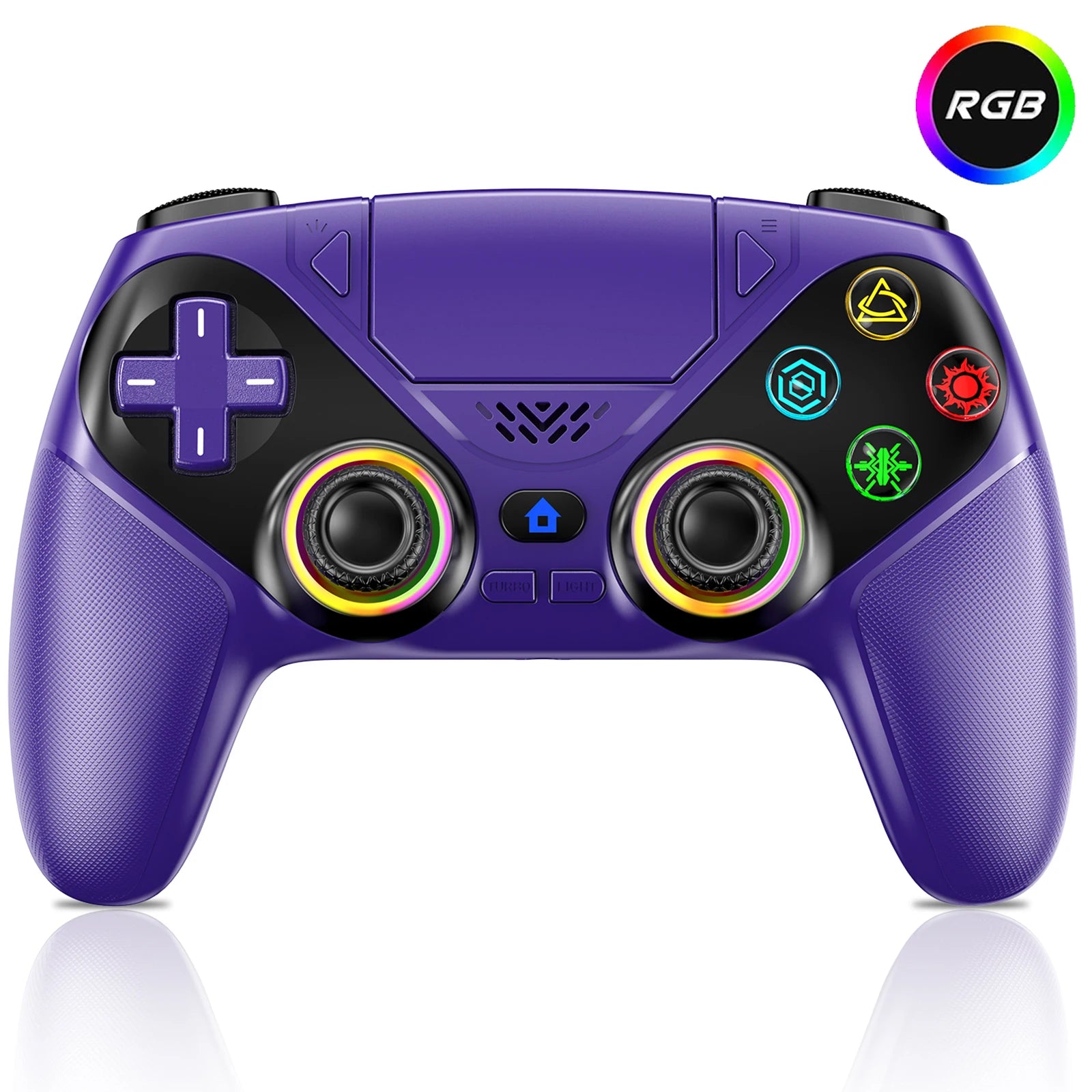 RGB Light Controller For PlayStation 5/PS5 Pro/Slim/PC Wireless Gamepad Marco/Turbo NO Drift Hall Effect Gaming Control Joystick