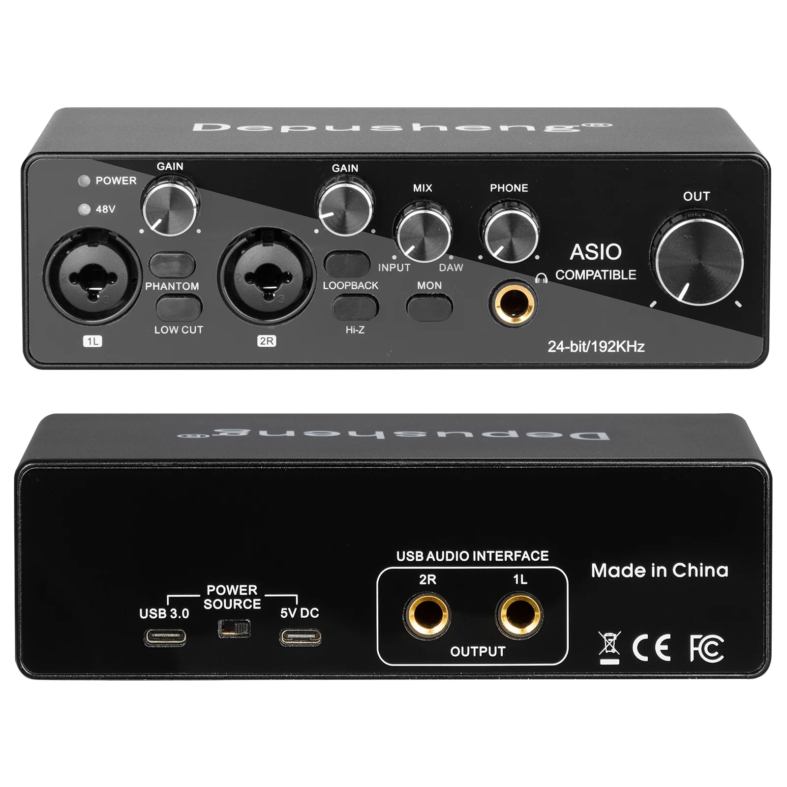 MQ44 ASIO Audio Professional Sound Card 4 Channel 4in 4out USB Audio Interface for Live Recording