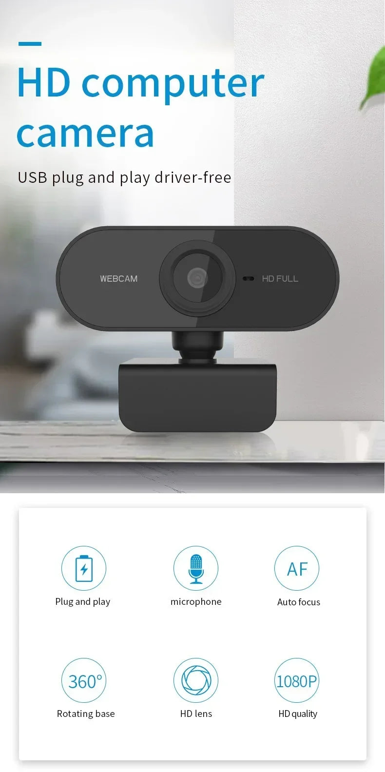 4K Webcam 1080P Mini Camera 2K Full HD Webcam with Microphone 30fps USB Web Cam for Auto Focus PC Laptop Video Shooting Camera