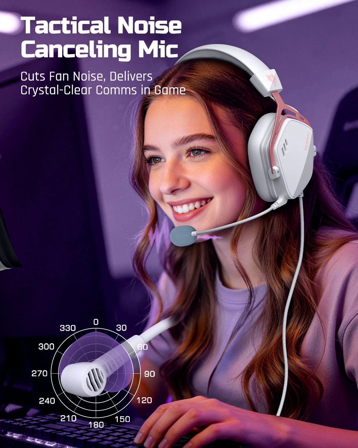 NUBWO HG03 Gaming Headphones with 7.1 Surround Sound USB-A Wired Headsets Gamer with Noise Canceling Mic Comfortable Design