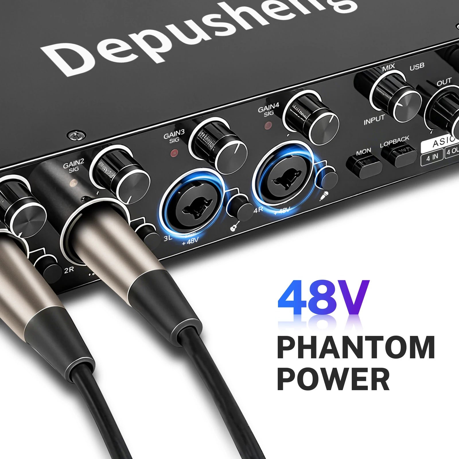 MQ22/44 ASIO Audio Professional Sound Card 2/4 Channel USB Audio Interface for Live Recording