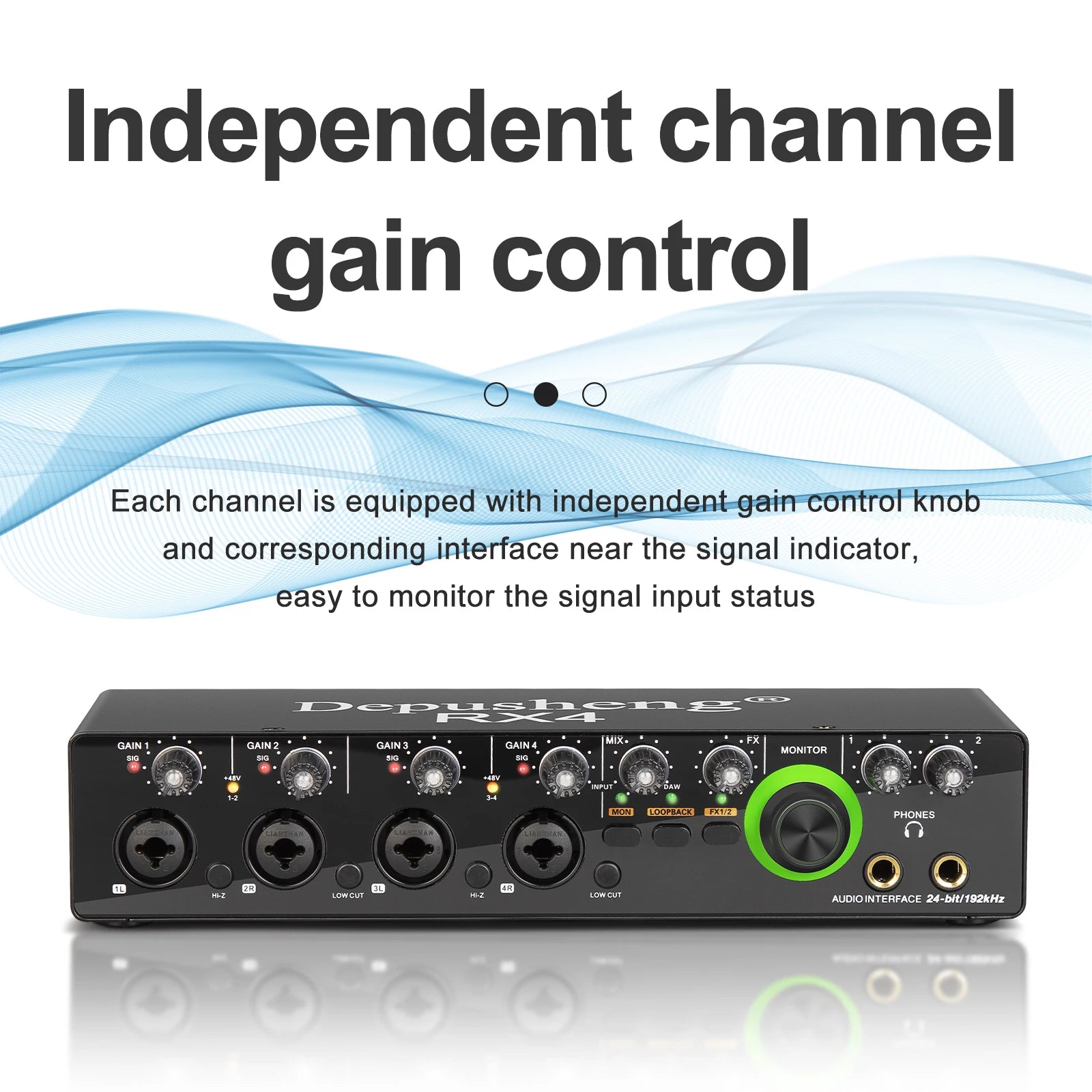 Newest 4 Channel Audio Sound Card 4 in 2 out Interface Audio For Podcast Recording Music Studio Instrument Live Singing