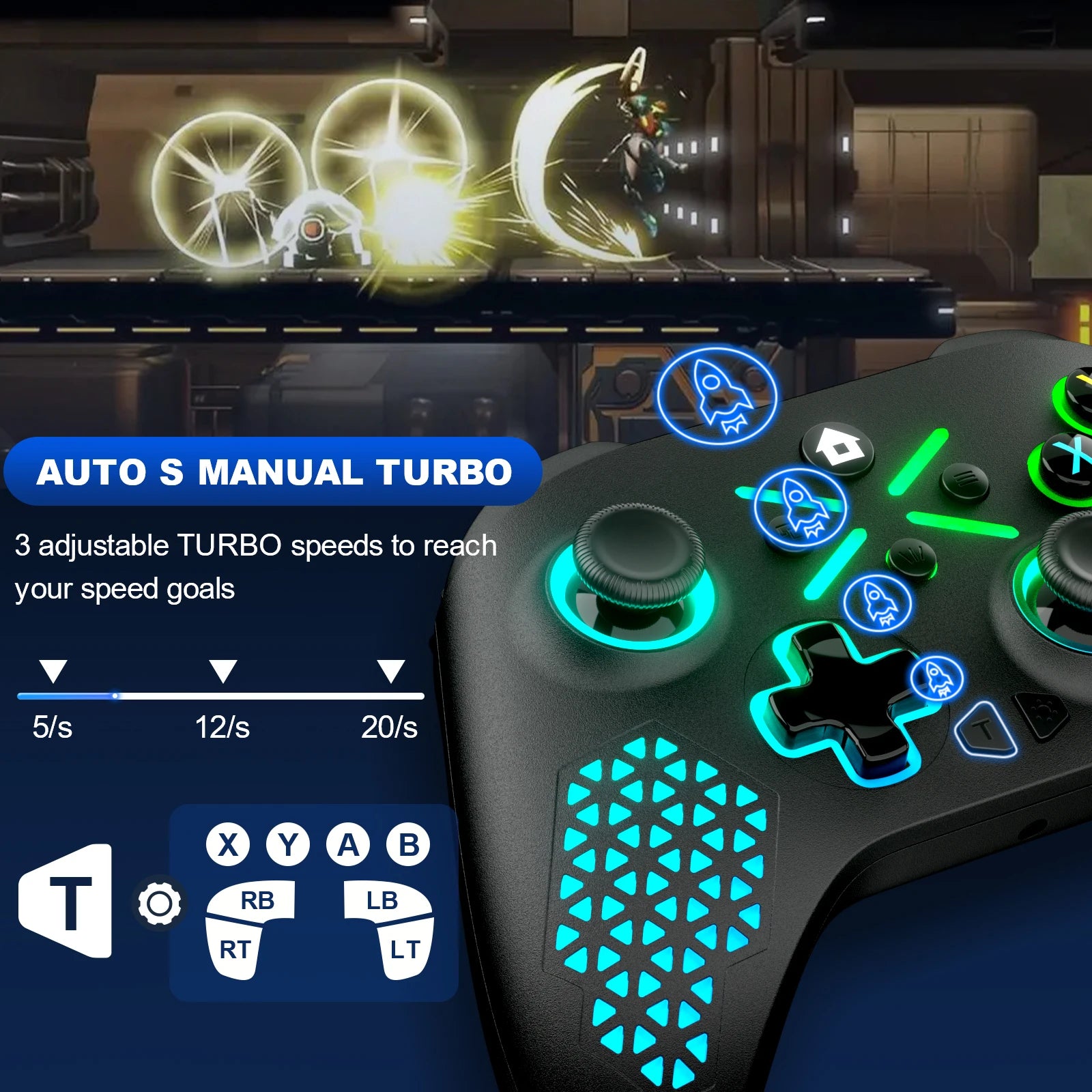 RGB Wireless For Xbox Controller Xbox One/xbox Series X/S/PC With 650mah Battery gamepad Multi-Function Joystick Controller