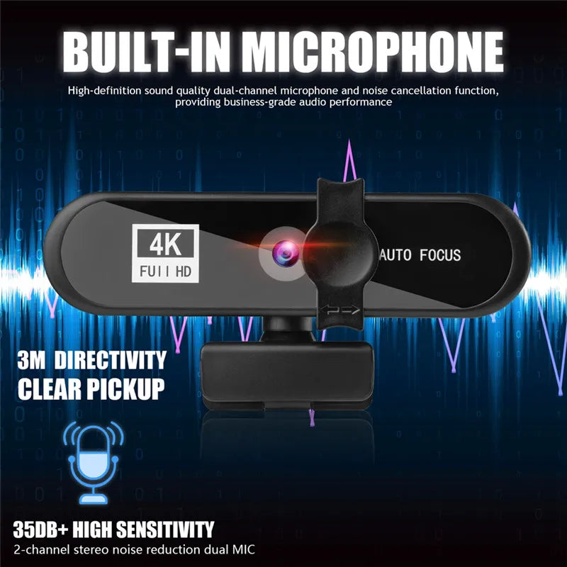 8K/4K HD Webcam Autofocus Conference PC Live Broadcast Webcam USB Webcam Office Meeting House With Microphone 1080P HD Webcam