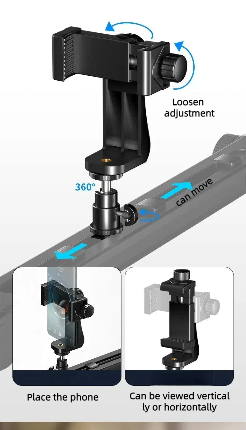 Boom Arm - Adjustable 360° Rotatable Microphone Sturdy Aluminum Alloy Mic Desk, Table Stand Foldable Scissor Stable Mount Arms