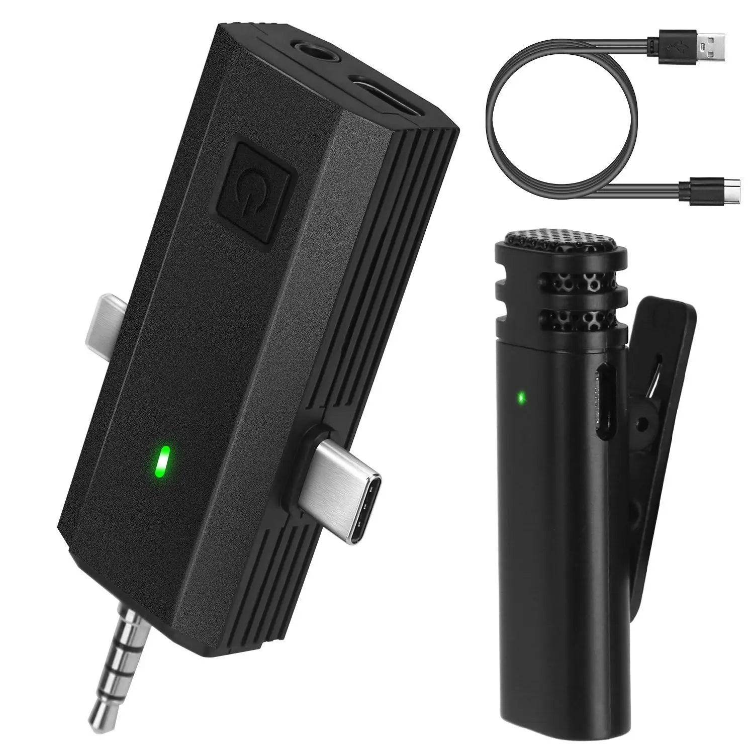 Wireless Microphone Clip On Omnidirectional Noise Reduction Live Streaming Equipment Receiver With 1 Mic