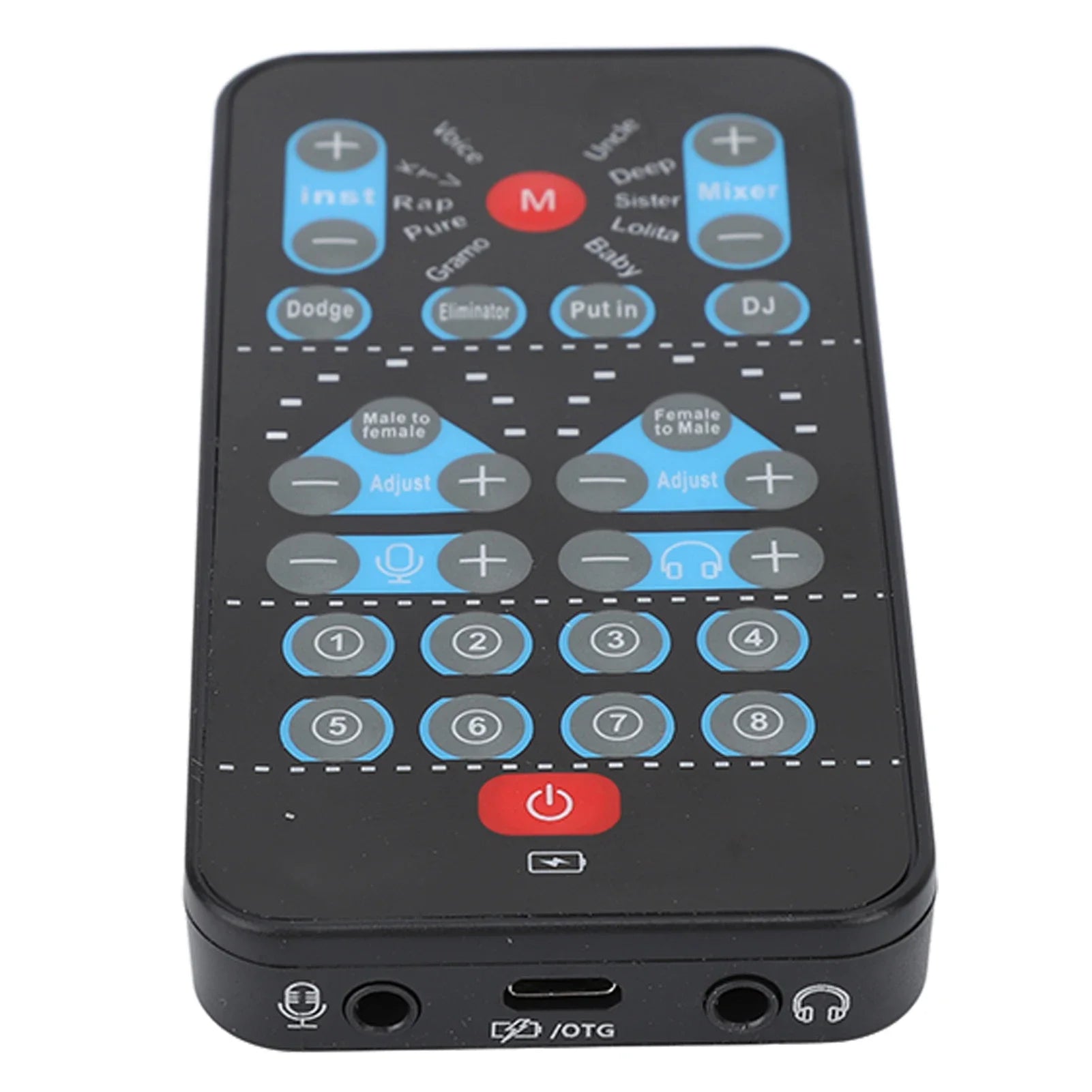 8 Sound Effects Mini Voice Changer Card Support Multi Languages Beautification Handheld Sound Card for Mobile Phone Computer