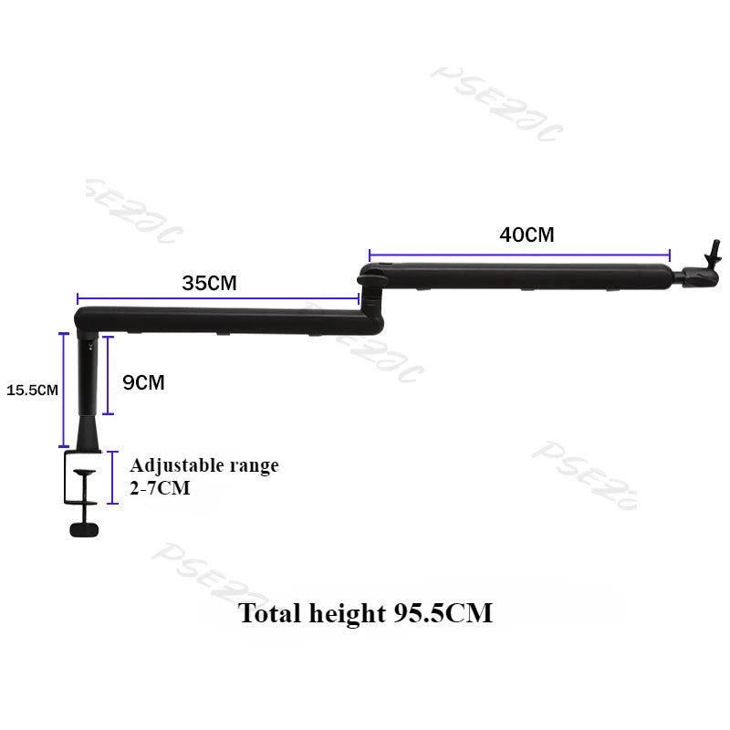 Desktop Mic Stand - Foldable Anti-Shock Cantilever Holder Mic Boom Arm