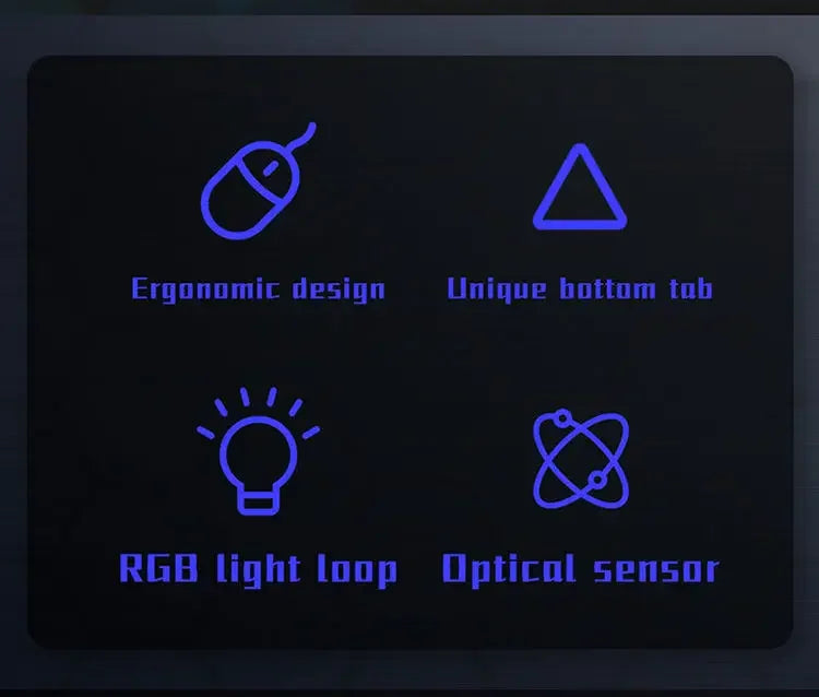Ergonomic gaming mouse, suitable for desktop and laptop computers, 4-button USB RGB backlit mouse