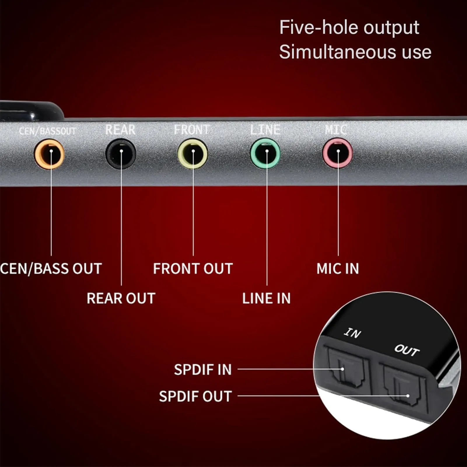 7.1 USB 2.0 Surround Sound Card with SPDIF Digital Sound High Resolution Music External Sound Card for Laptop PC