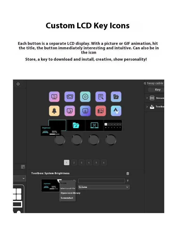 MRSVI N4 Stream Deck Controller, Elgato Alternative, 10 Programmable LCD Keys with 500+ Plugins for Streaming/Editing