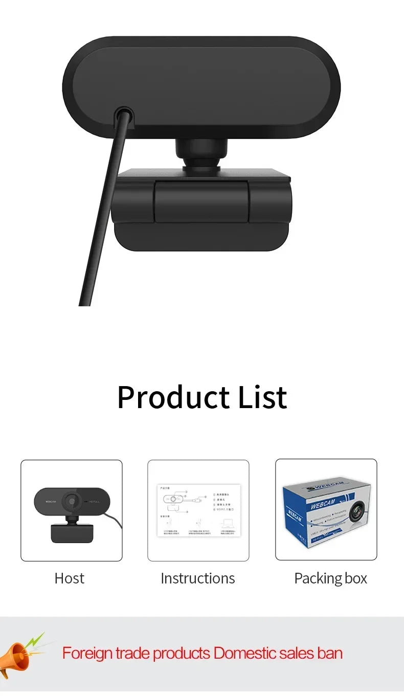 4K Webcam 1080P Mini Camera 2K Full HD Webcam with Microphone 30fps USB Web Cam for Auto Focus PC Laptop Video Shooting Camera
