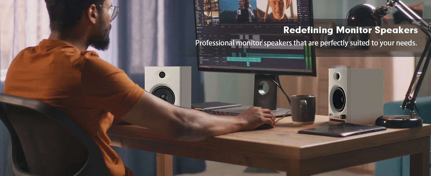 Ortizan Audio Bookshelf Active Speakers Studio Monitor,Bluetooth 5.3 Wireless Computer TV PC USB DAC HiFi Home Subwoofer System