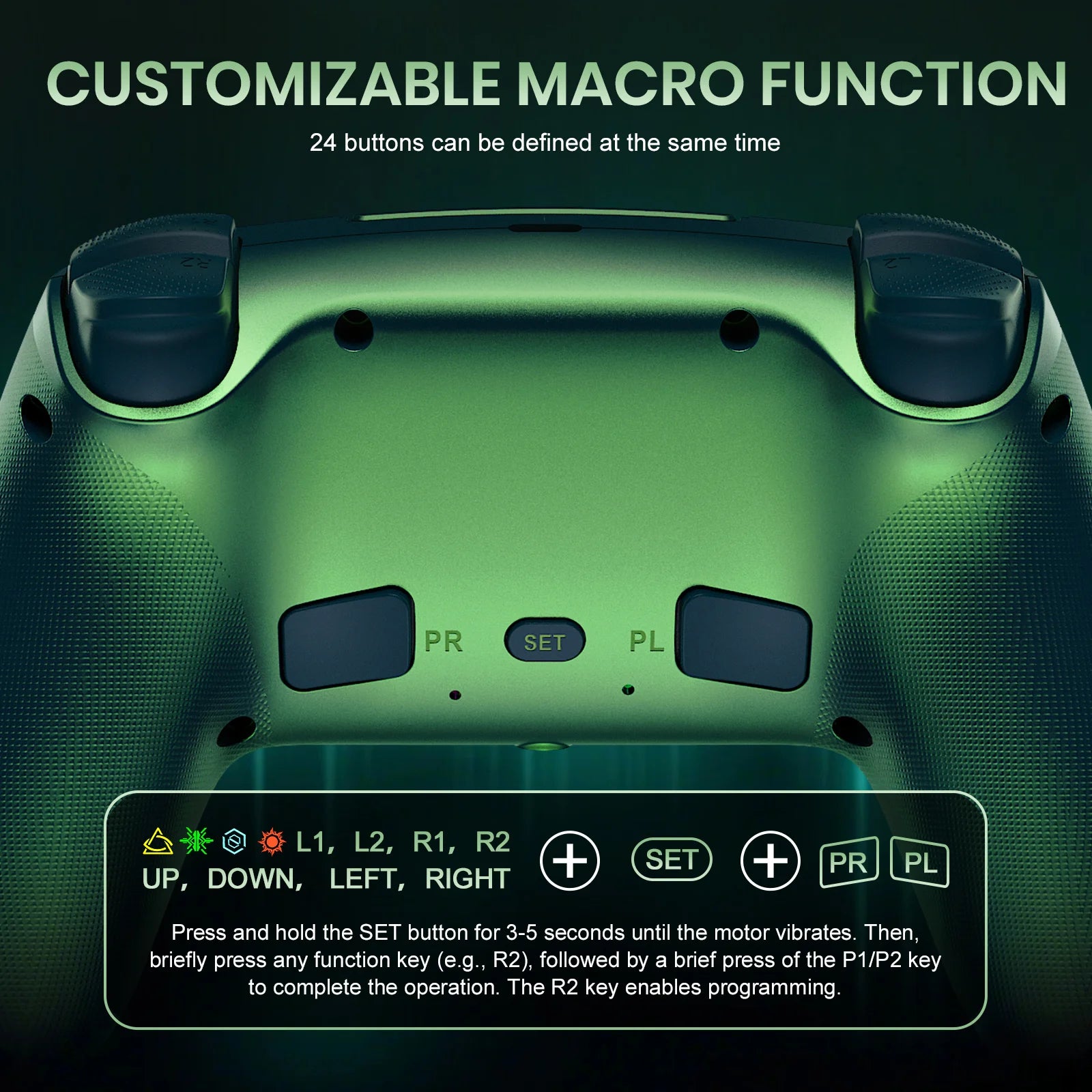 RGB Light Controller For PlayStation 5/PS5 Pro/Slim/PC Wireless Gamepad Marco/Turbo NO Drift Hall Effect Gaming Control Joystick