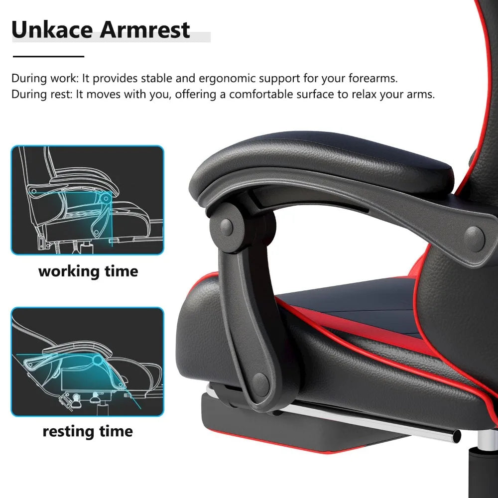 Ergonomic High Back Racing Style Executive Gaming Chair With Headrest & Lumbar Support For Computer Office, Custom