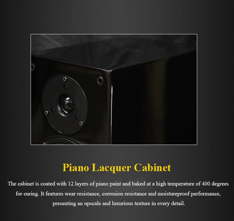 5-inch HIFI Passive Bookshelf Speaker 150W Output Power 3-inch Tweeter Unit Lacquered Shell Professional Monitor Speaker