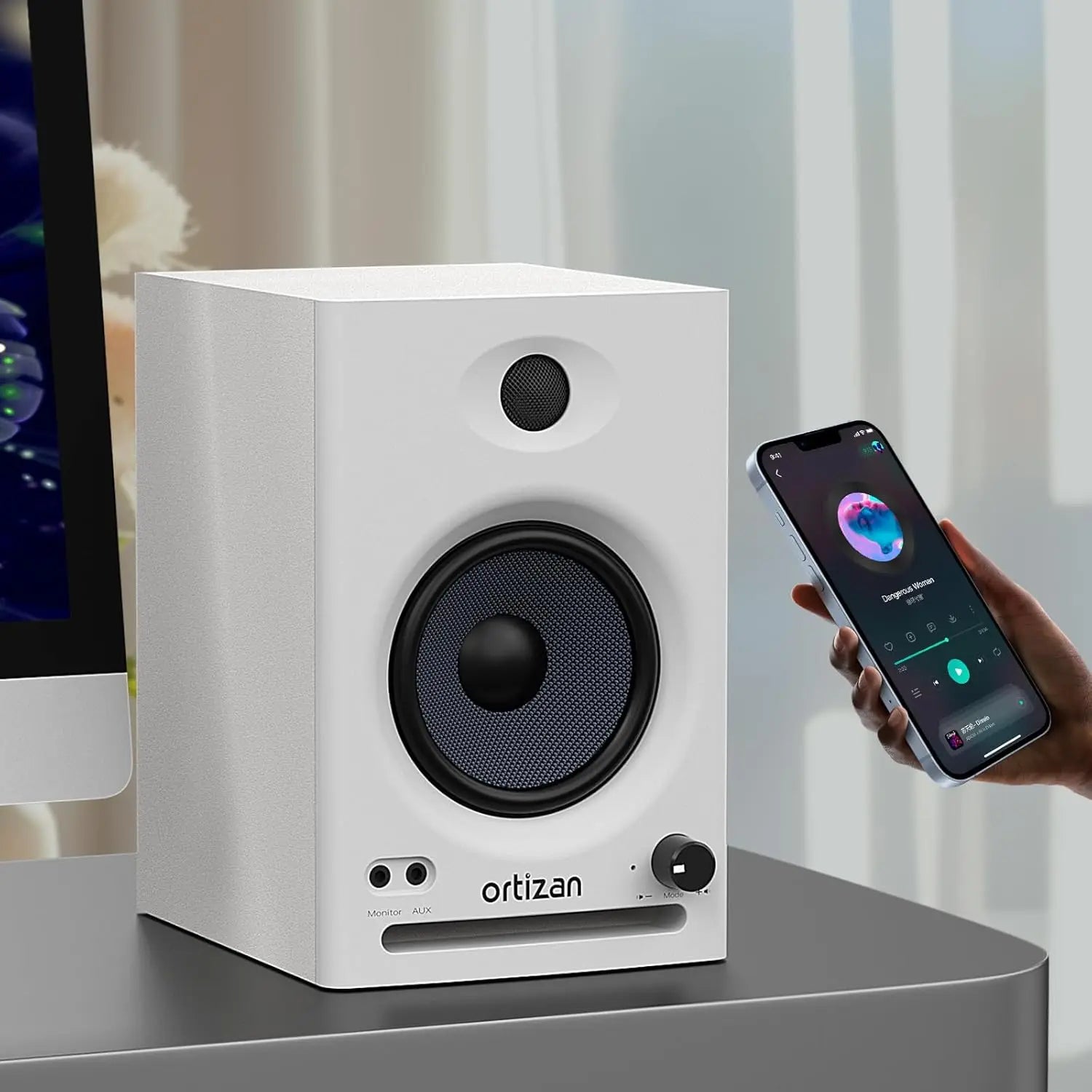 Ortizan Audio Bookshelf Active Speakers Studio Monitor,Bluetooth 5.3 Wireless Computer TV PC USB DAC HiFi Home Subwoofer System