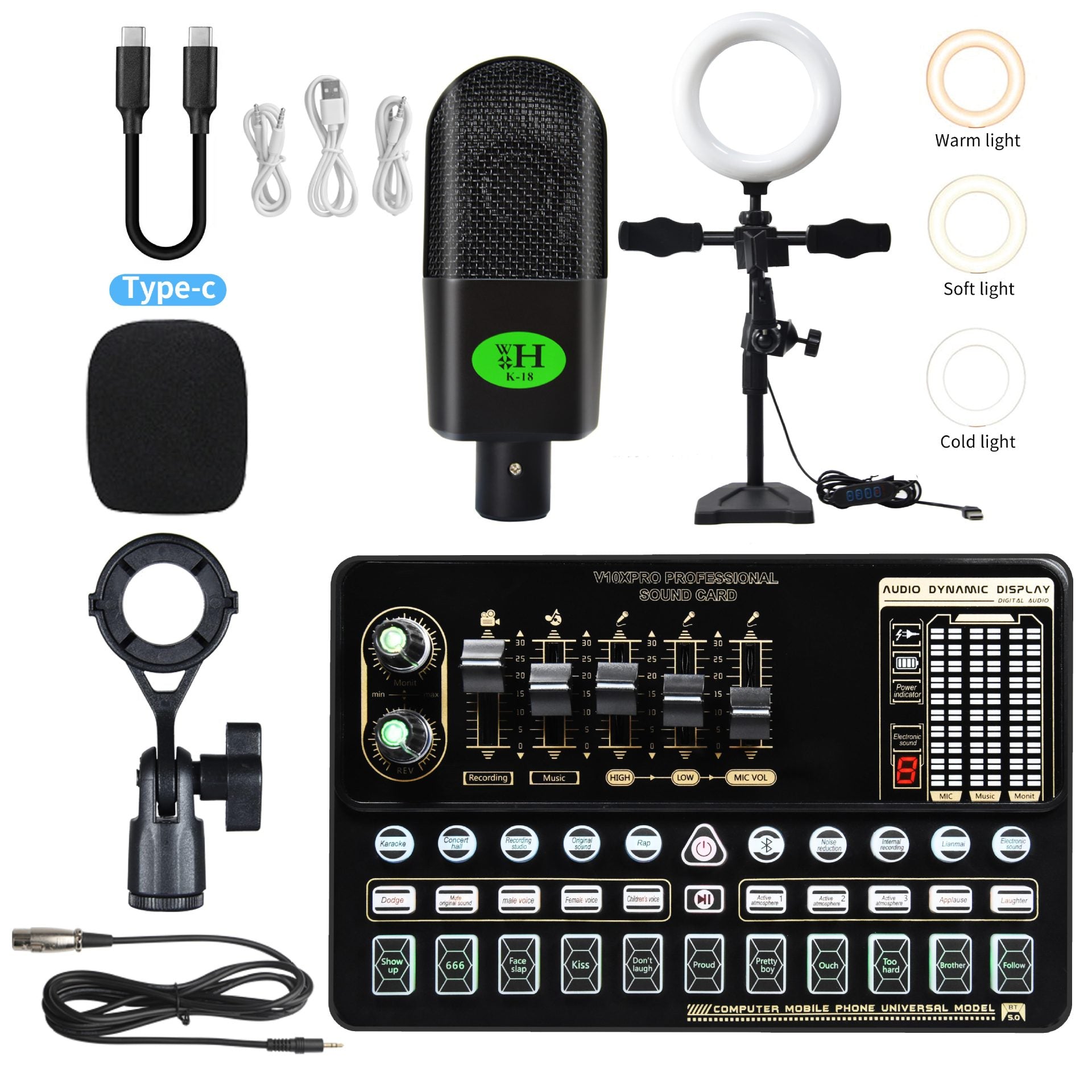 Sound Card Bm800 Set Microphone Stand Cell Phone Sound Card Set