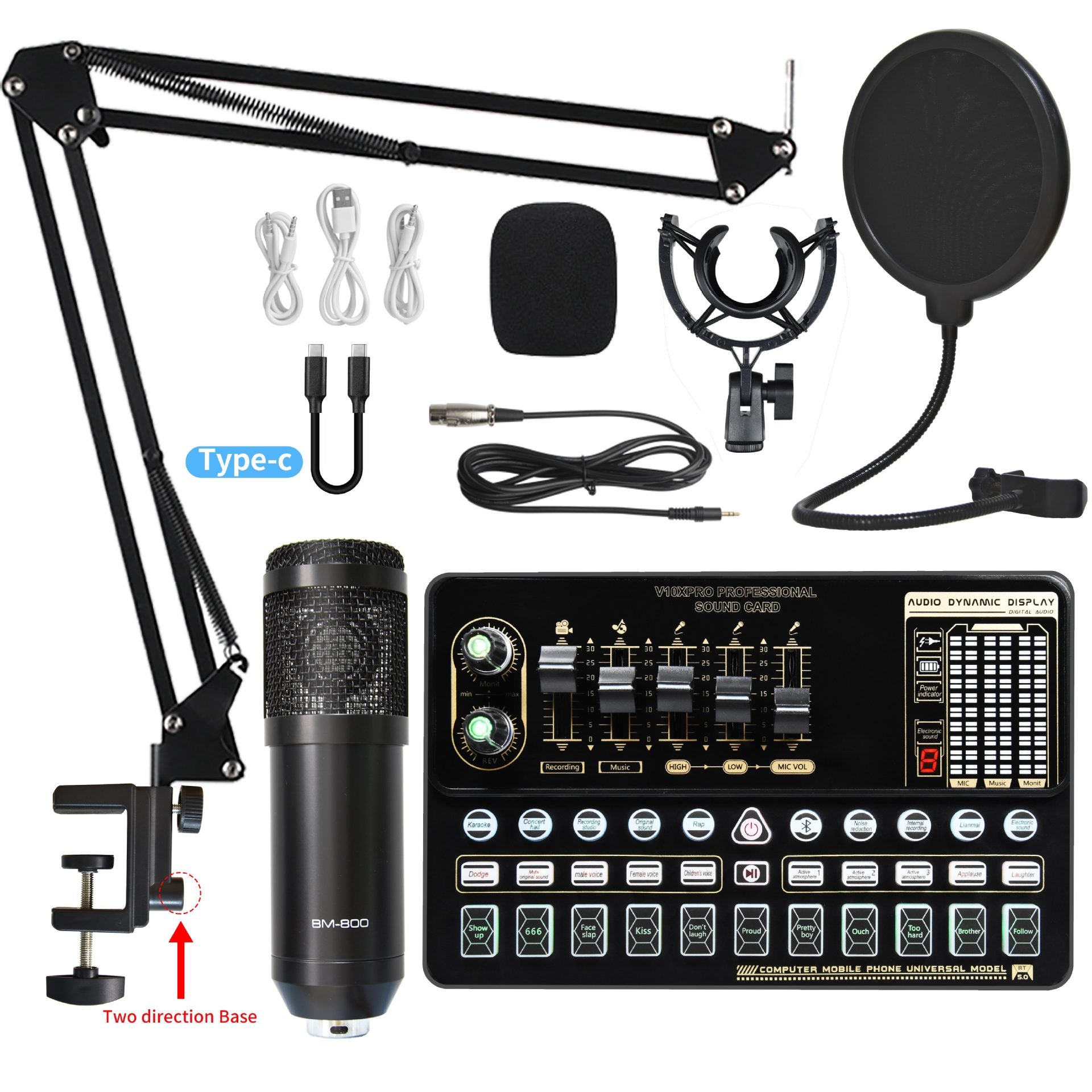 Sound Card Bm800 Set Microphone Stand Cell Phone Sound Card Set