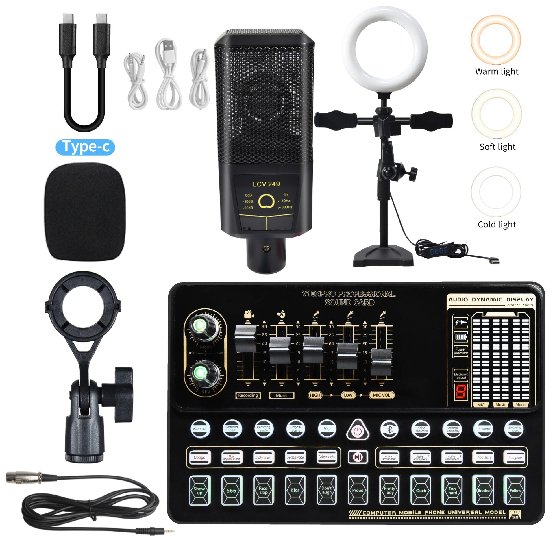 Sound Card Bm800 Set Microphone Stand Cell Phone Sound Card Set