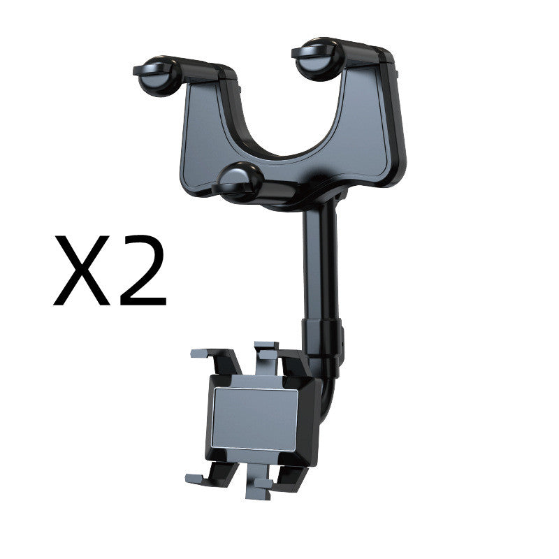 Multifunctional 360 Rear View Mirror For Car Rotatable And Retractable Car Phone Holder