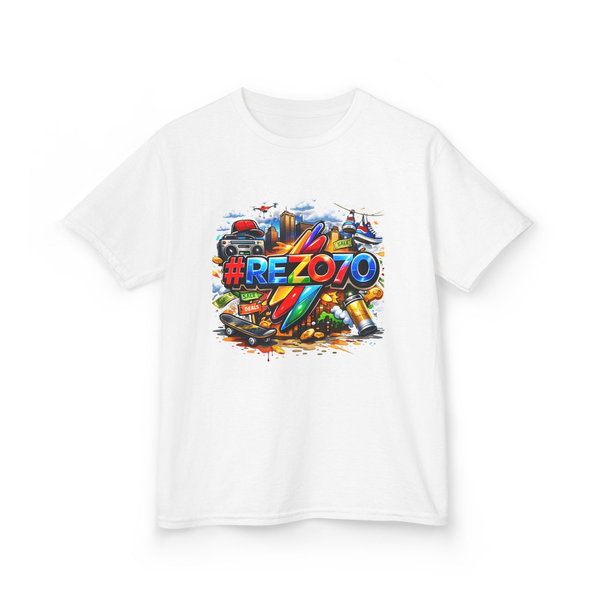 Kids Tee — Colorful #REZ0YO Surf & Skate Graphic