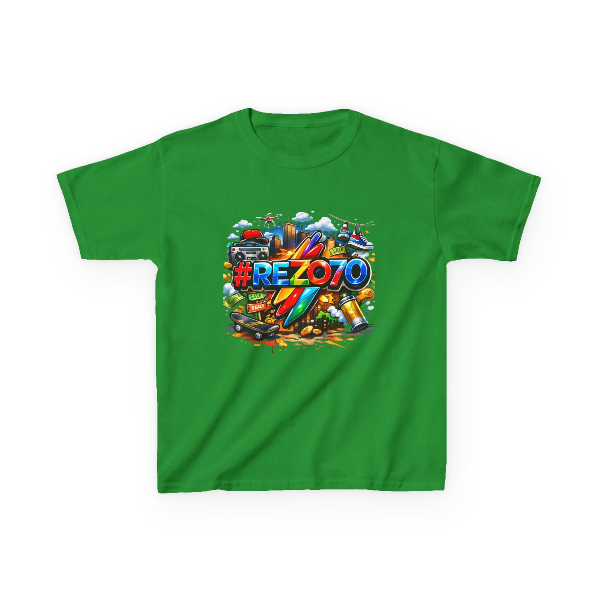 Kids Tee — Colorful #REZ0YO Surf & Skate Graphic