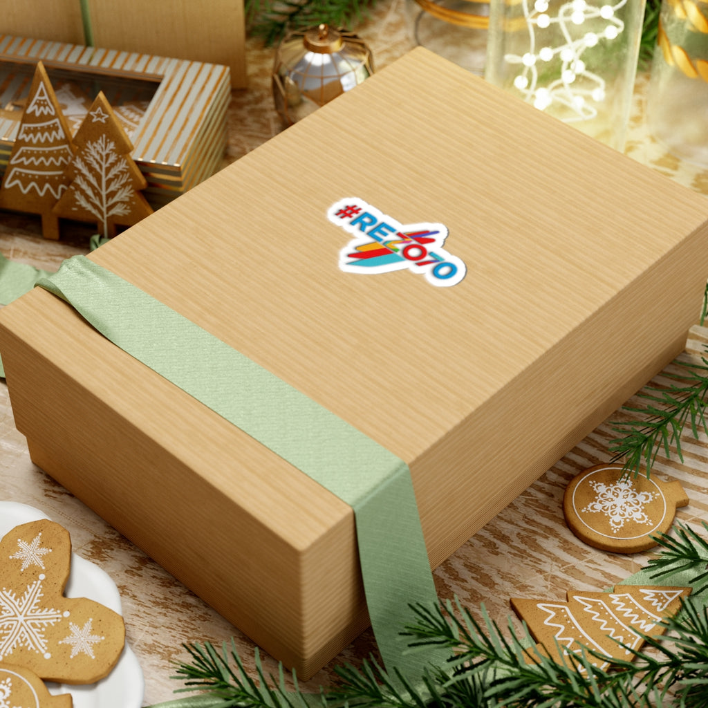 Cut Sticker - #REZ070 Colorful Logo Kiss — Retro Lightning Laptop Decal