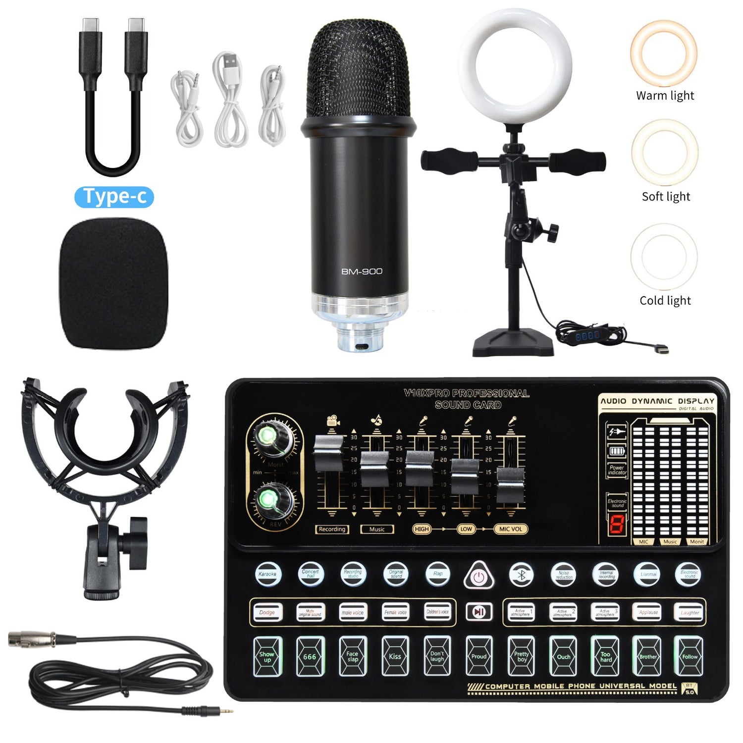 Sound Card Bm800 Set Microphone Stand Cell Phone Sound Card Set