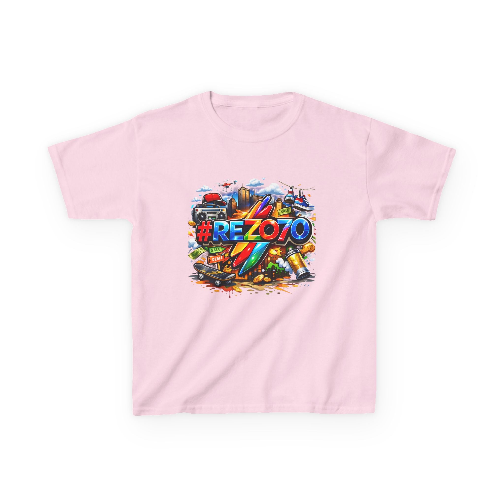 Kids Tee — Colorful #REZ0YO Surf & Skate Graphic