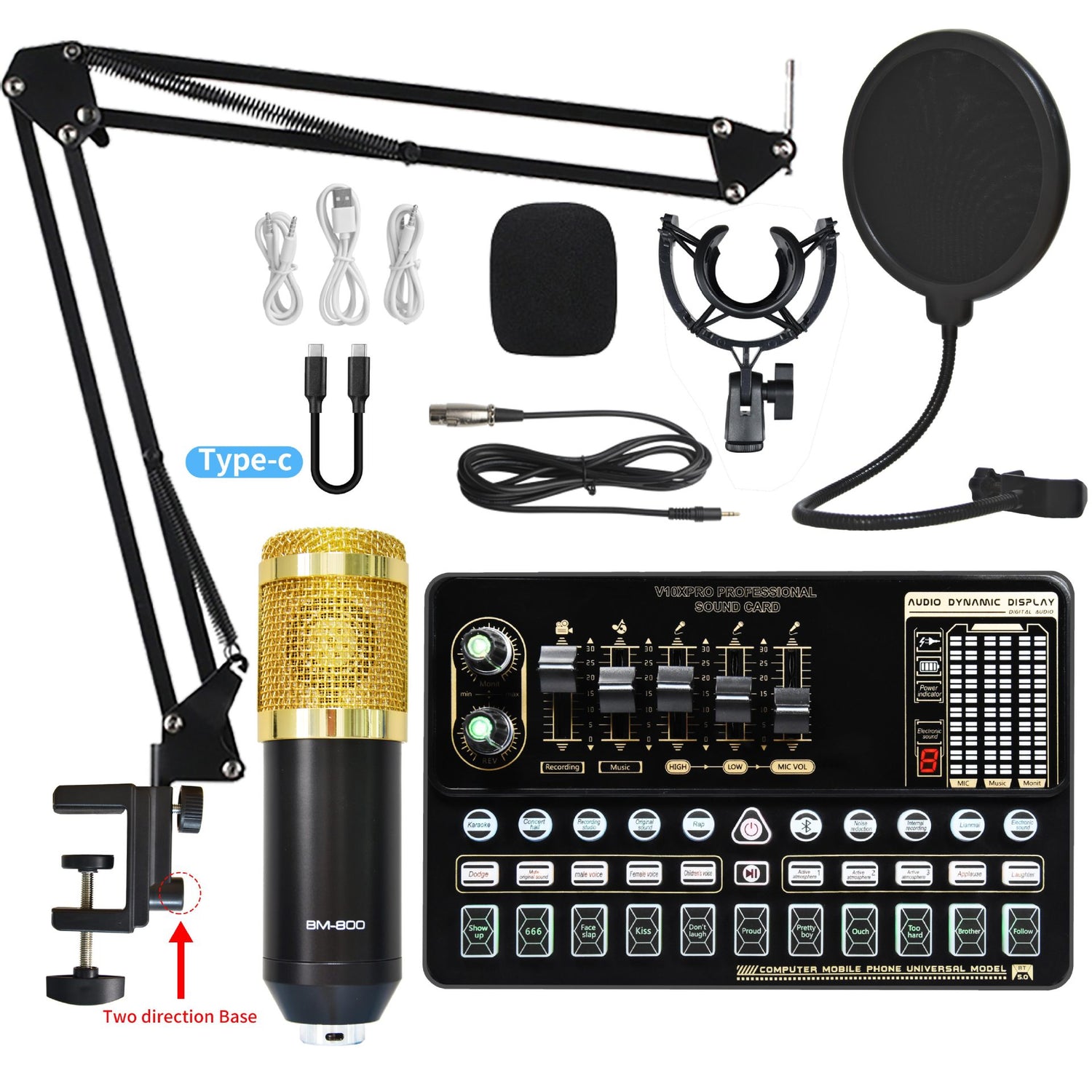 Sound Card Bm800 Set Microphone Stand Cell Phone Sound Card Set