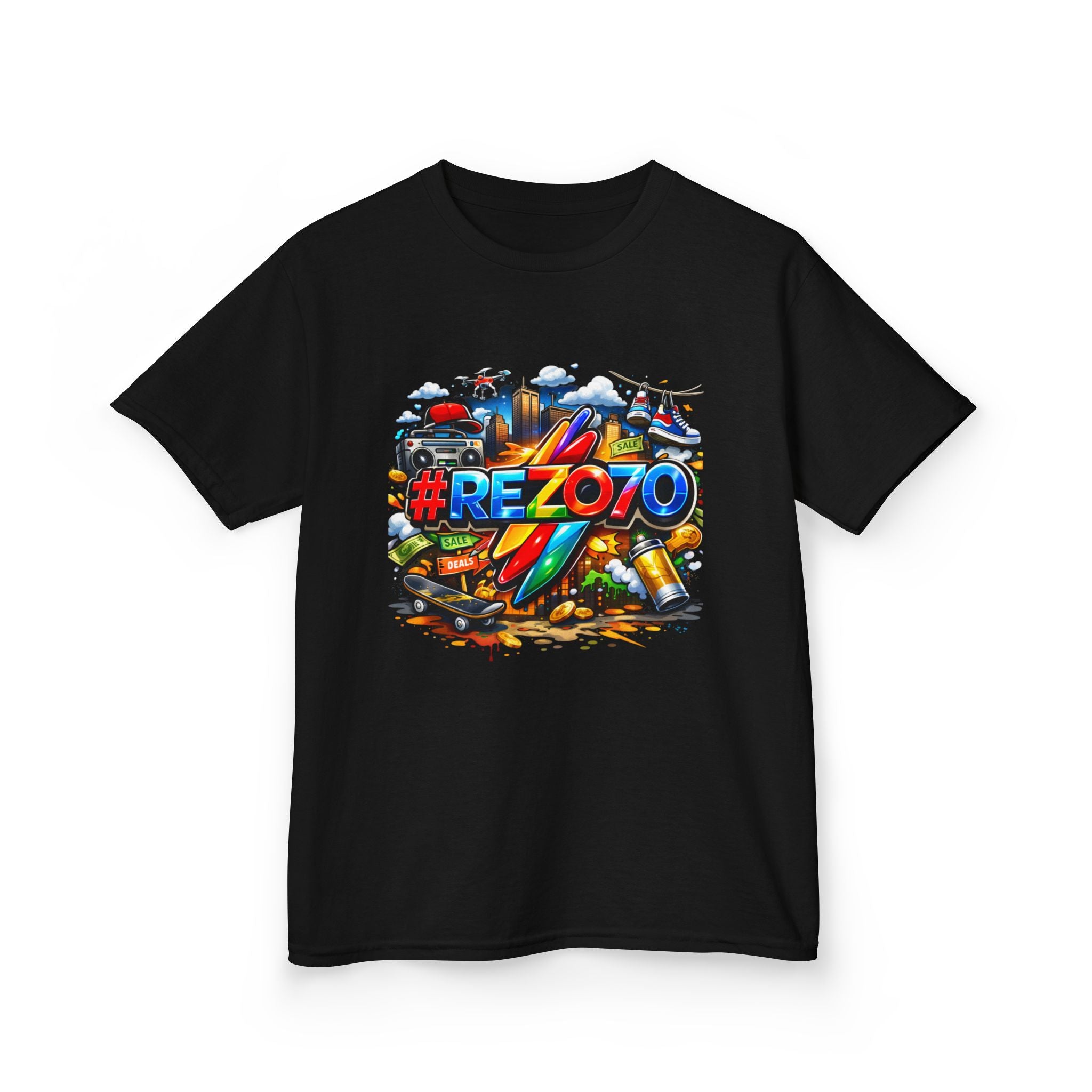 Kids Tee — Colorful #REZ0YO Surf & Skate Graphic