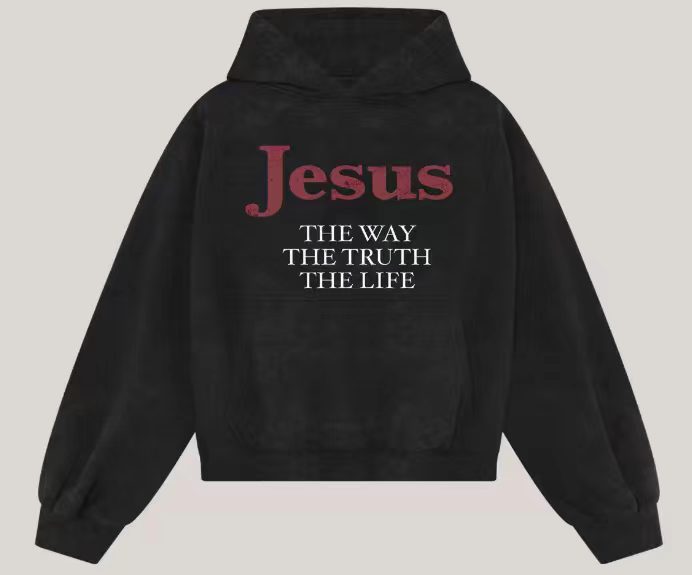 Jesus Is The Way Hoodie T-Shirt With A Crew Neck And Long Sleeves
