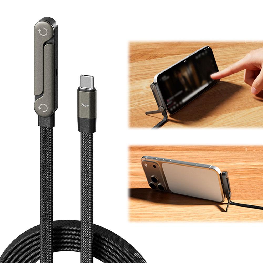 Fast Charging Foldable Bracket Data Cable 2-in-1