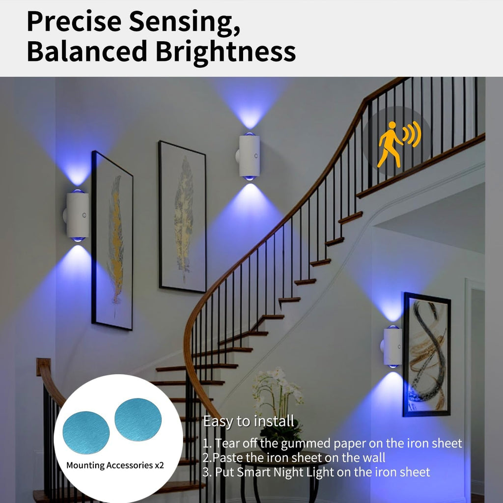 4PCS Color-sensing Motion Night, Wall, Cabinet, Decorative Lights