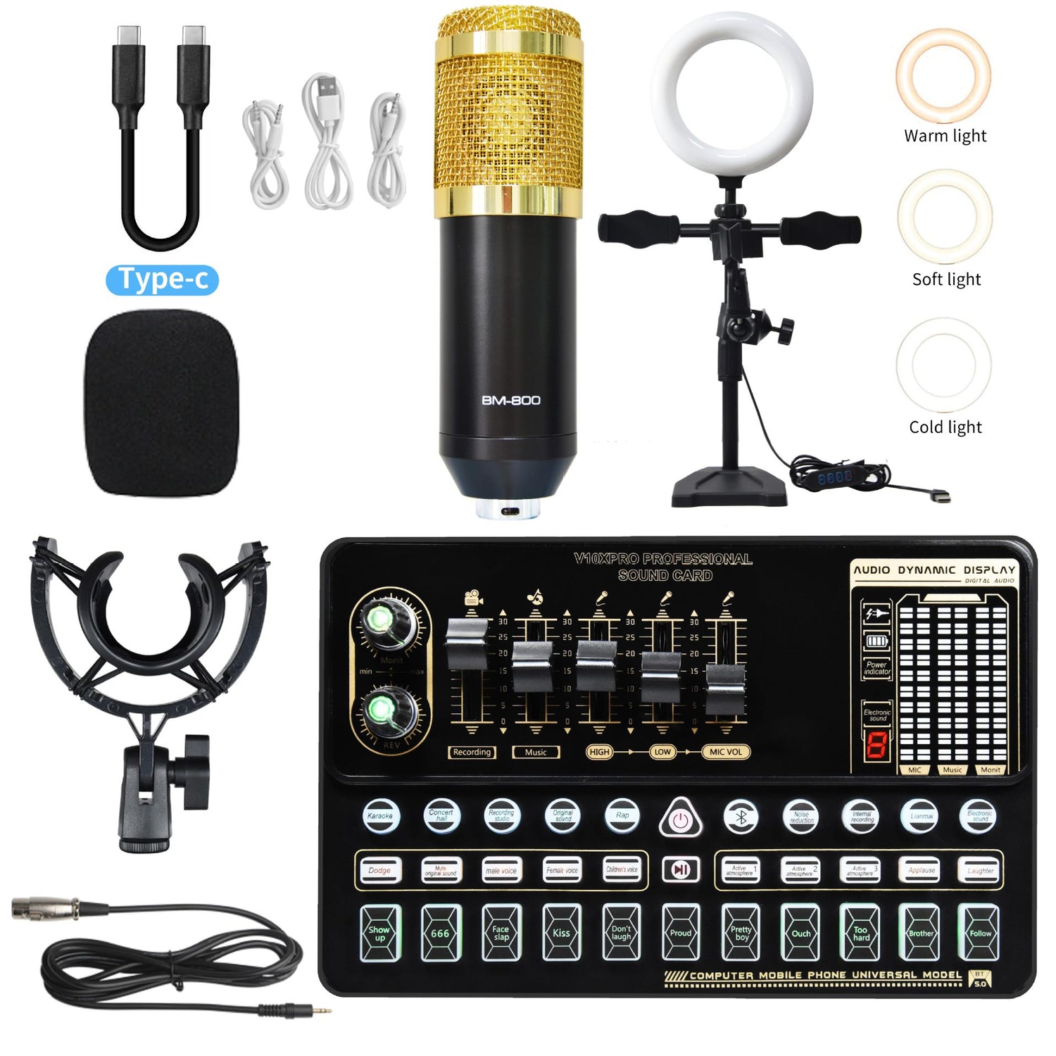 Sound Card Bm800 Set Microphone Stand Cell Phone Sound Card Set